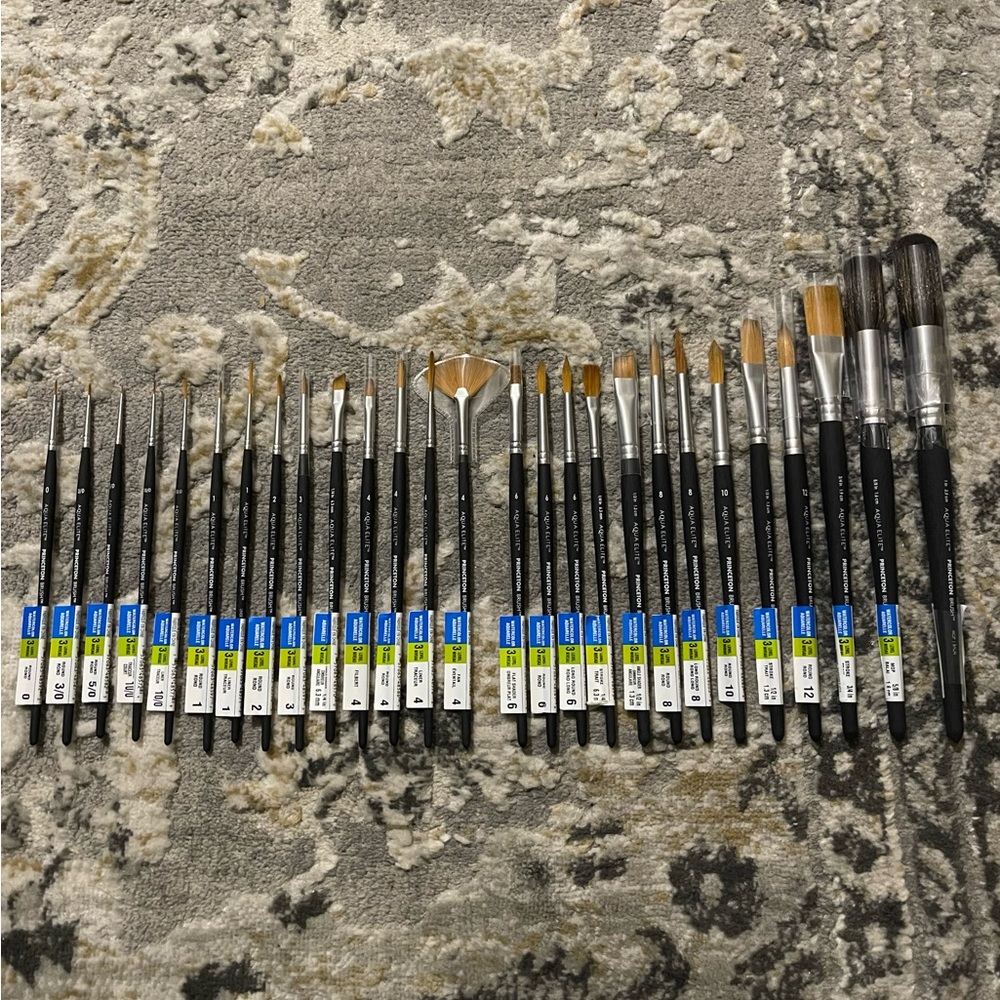 Princeton: Aqua Elite Series - Synthetic
Watercolor Paint Brush Bundle #1 (27)